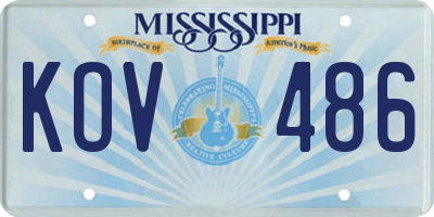 MS license plate KOV486