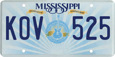MS license plate KOV525