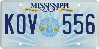 MS license plate KOV556