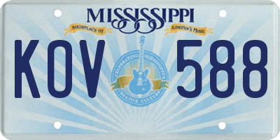MS license plate KOV588