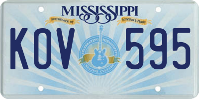 MS license plate KOV595