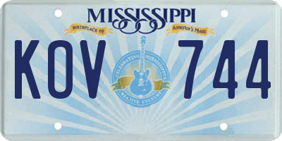 MS license plate KOV744