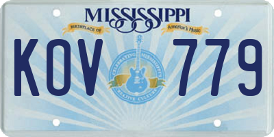 MS license plate KOV779
