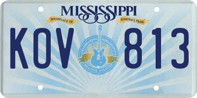 MS license plate KOV813