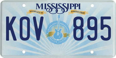 MS license plate KOV895