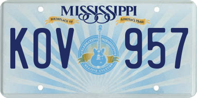MS license plate KOV957
