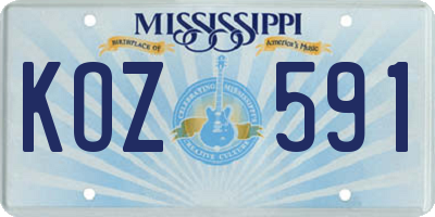 MS license plate KOZ591