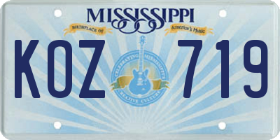 MS license plate KOZ719