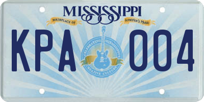 MS license plate KPA004