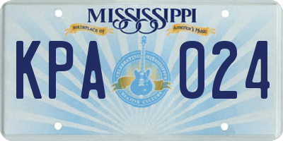 MS license plate KPA024