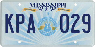 MS license plate KPA029