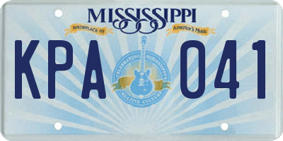MS license plate KPA041