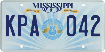 MS license plate KPA042