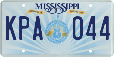 MS license plate KPA044