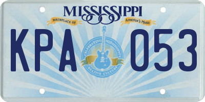 MS license plate KPA053