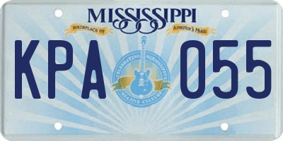 MS license plate KPA055