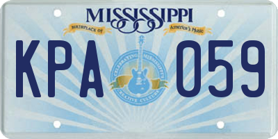 MS license plate KPA059