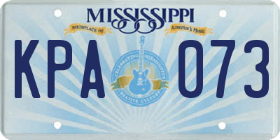 MS license plate KPA073