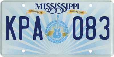 MS license plate KPA083