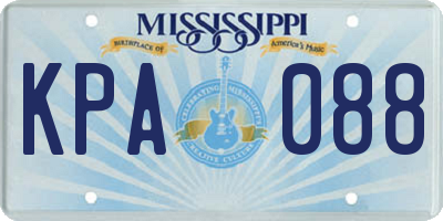 MS license plate KPA088