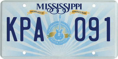 MS license plate KPA091