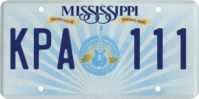 MS license plate KPA111