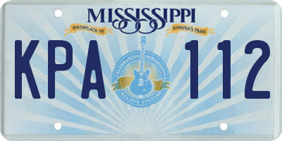 MS license plate KPA112