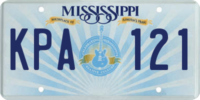 MS license plate KPA121