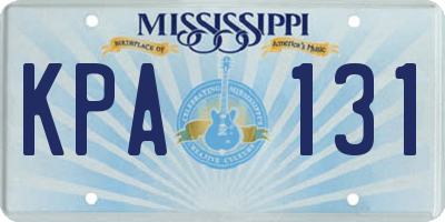 MS license plate KPA131