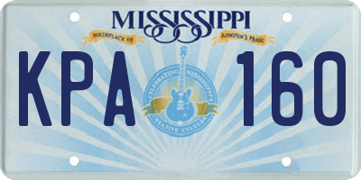 MS license plate KPA160