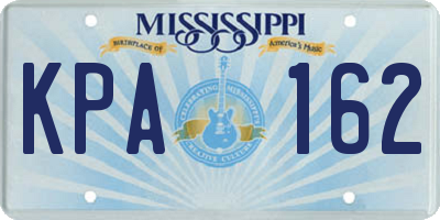 MS license plate KPA162