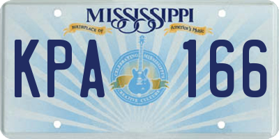 MS license plate KPA166