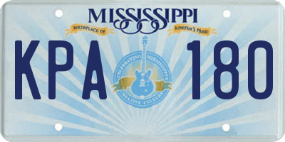 MS license plate KPA180