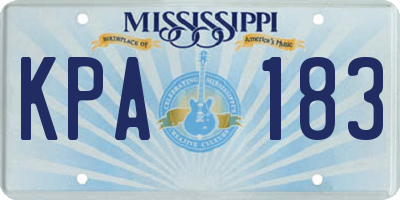 MS license plate KPA183