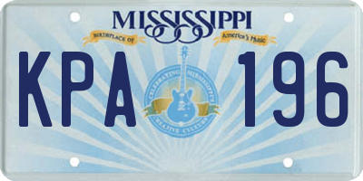 MS license plate KPA196