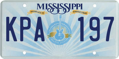 MS license plate KPA197