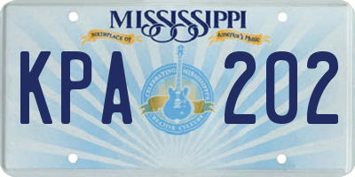 MS license plate KPA202