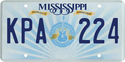 MS license plate KPA224