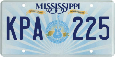MS license plate KPA225