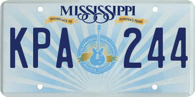 MS license plate KPA244