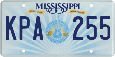 MS license plate KPA255