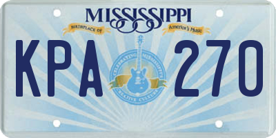 MS license plate KPA270