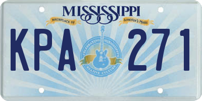 MS license plate KPA271