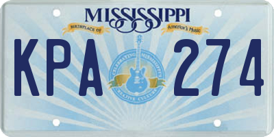 MS license plate KPA274