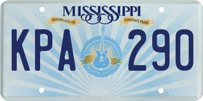 MS license plate KPA290