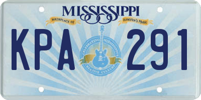 MS license plate KPA291