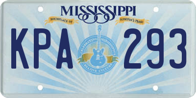 MS license plate KPA293