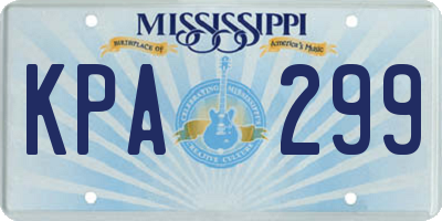 MS license plate KPA299