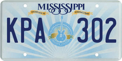 MS license plate KPA302
