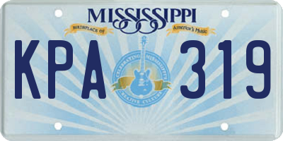 MS license plate KPA319